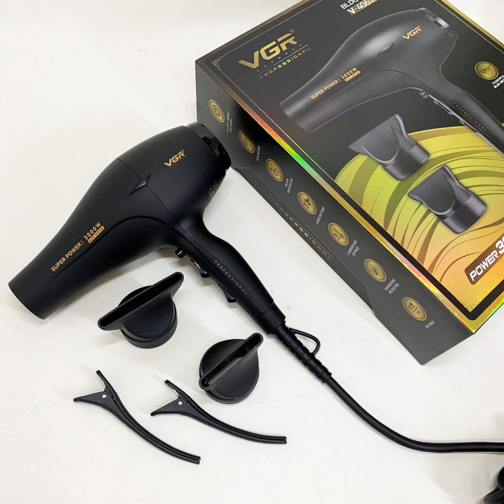 Фени для сушіння волосся VGR V-406 3000Вт, Зручний фен для домашнього використання HP-14 Івано-Франківськ - фото 6
