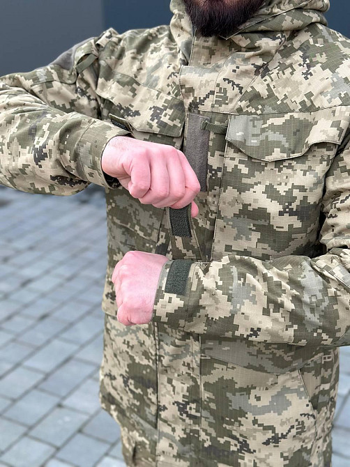 Чоловіча куртка ріп стоп піксель тактична чоловіча куртка демісезонна польва парка з капюшоном для ЗСУ   WAR Львів - фото 9