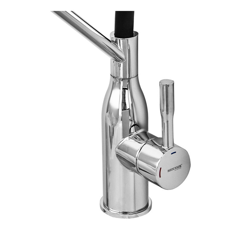 Кухонный смеситель MIXXUS PREMIUM GRAVITY 017 NUT REFL.BLACK хром с черным силиконовым изливом MI8406 Харьков - изображение 4