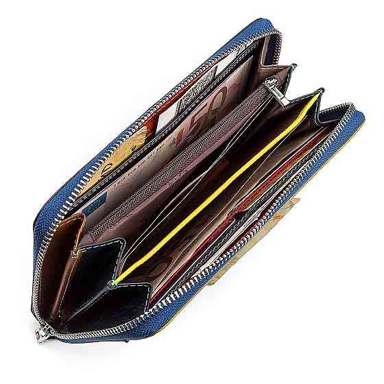 Гаманець жіночий на блискавці Синій (ST Leather) Київ