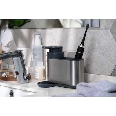 Дозатор для рідкого мила Ardesto Minimalism Органайзер для миючих засобів Сірий (ARHB3102GS) Вінниця - фото 4