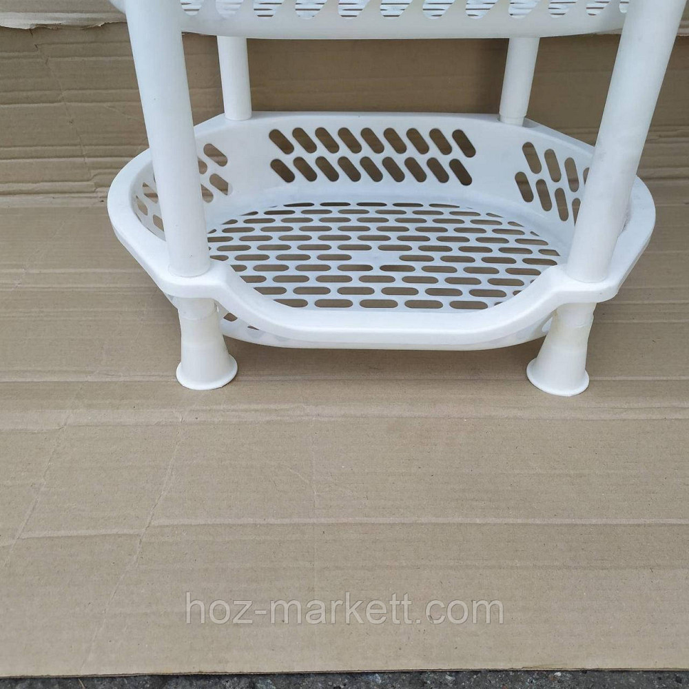 Пілочка етажерка пластикова для ванної та кухні (біла) Харків - фото 9