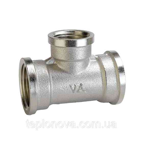 Трійник редукційний нікельований 3/4| ВР х 1/2| ВР х 3/4| ВР штампований А0212А (нк) VA Чернівці