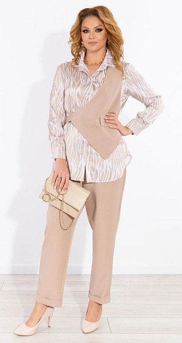 Брючный костюм с шелковой рубашкой (48) Киев - изображение 3