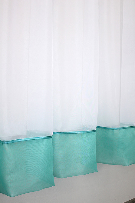 Кухонна фіранка VR-Textil № 047к бірюзовий з білим 280х170 см (50-460) Киев - изображение 5