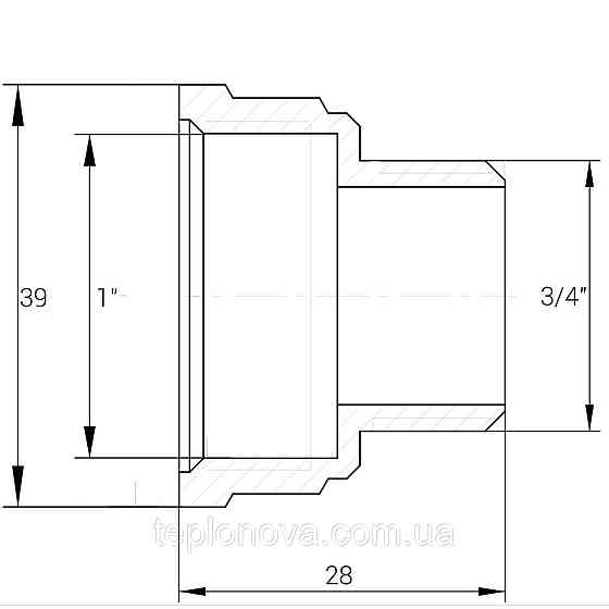 Редукційний перехідник нікельований 1| ВР х 3/4| НР штампований А0613А (нк) VA Чернівці