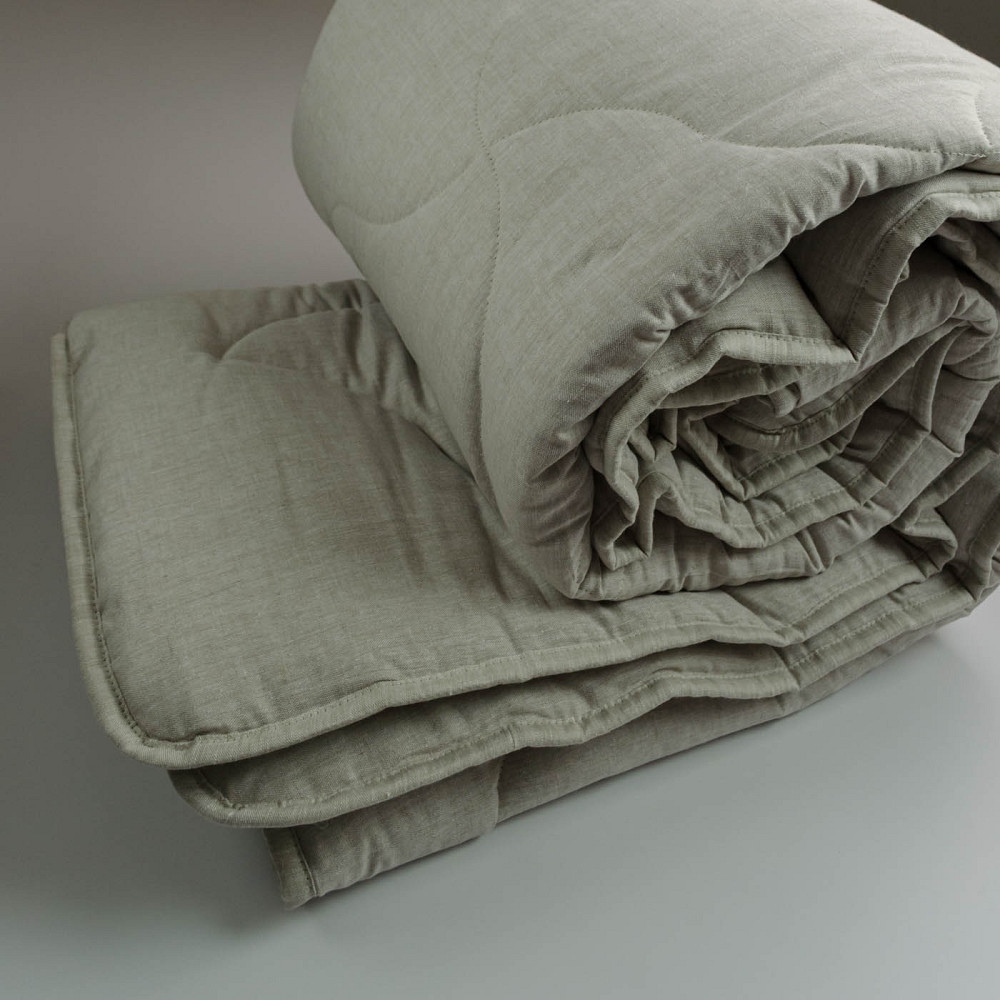 Ковдра конопляна зимова покриття Льон YouStar полуторна 140х210 см (Сірий) Суми - фото 6