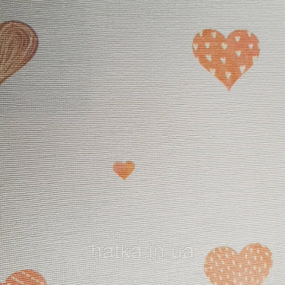 Шпалери вінілові на флізеліні AdaWall Ada Kids метрові для дівчинки серця жовтогарячі на пісочному Київ - фото 3