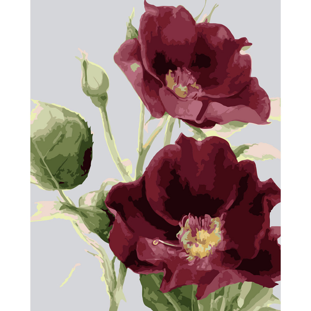 Набір для розпису по номерах SY6034 "Багрові маки", розміром 40х50 см, шт Київ - фото 1