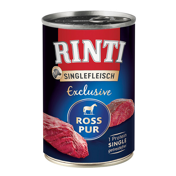 Rinti Singlefleisch Exclusive Ross Pur РІНТІ КОНИНА МОНОПРОТЕЇН беззерновий повнораціонний натуральний вологий корм для собак Київ - фото 1