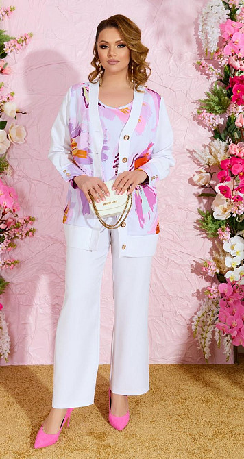 Нарядный брючный костюм тройка (48) Киев - изображение 3