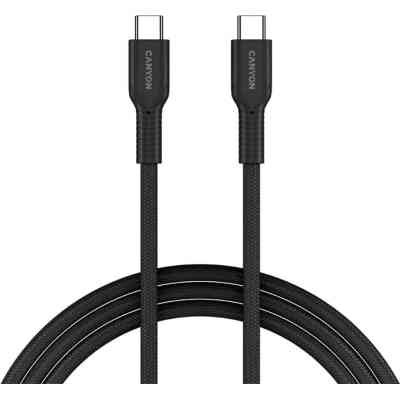 Дата кабель USB-C to USB-C 1.0m OnWire 60CL C-C 60W COLOR Braided 1m Black Canyon (CND-CCAP60AB10B) Винница