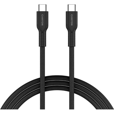 Дата кабель USB-C to USB-C 1.0m OnWire 60CL C-C 60W COLOR Braided 1m Black Canyon (CND-CCAP60AB10B) Винница - изображение 1