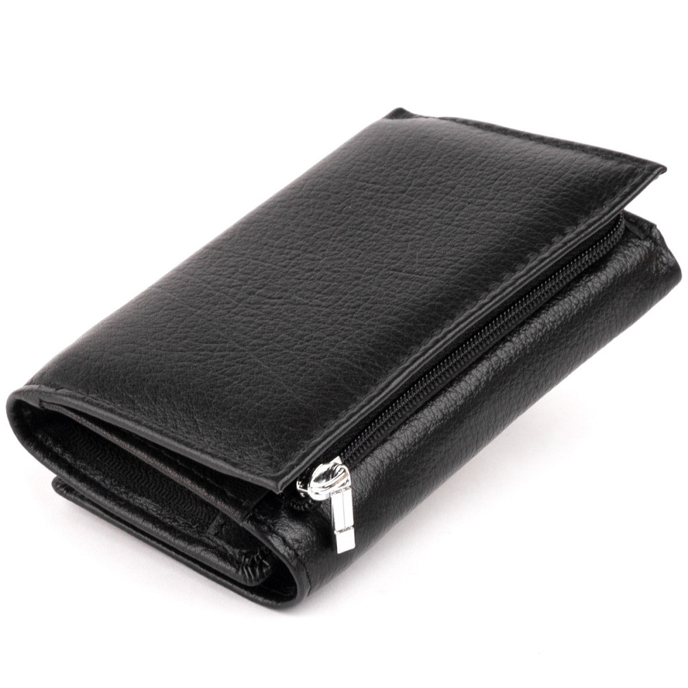 Горизонтальное портмоне из кожи унисекс на магните Черное (ST Leather) Киев - изображение 6