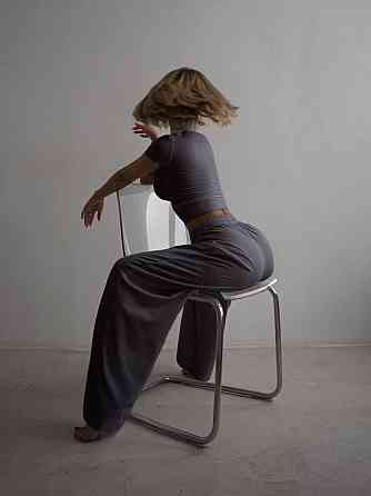 Жіночий базовий костюм-двійка: футболки та штани мікродайвінг Графіт, 42/44 Одеса