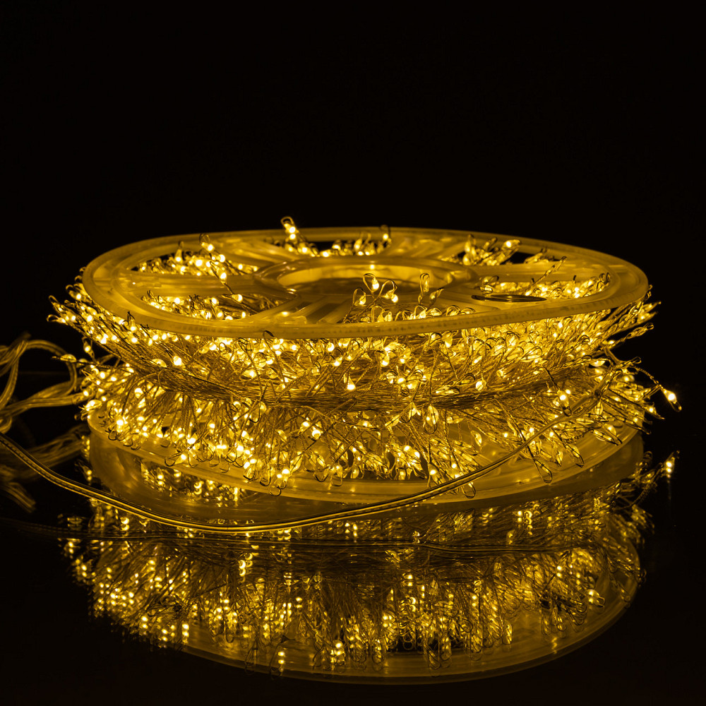 Garlando Новорічна гірлянда кімнатна роса Хвойна лапа 50 м 1500 LED білий провід Жовте сяйво D1 Київ - фото 8
