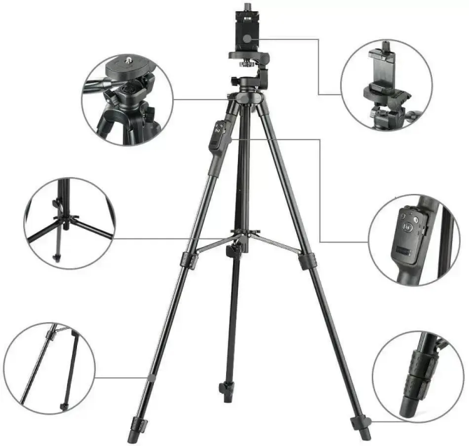 Штатив тренога NeePho NP-8810 не съемная площадка + держатель + пульт + чехол (50-150см) Черный Винница - изображение 11