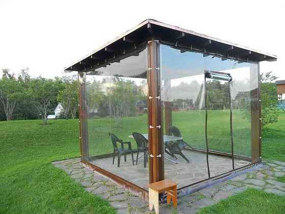 Мягкое окно для беседки, балкона, веранды (4х3 м) гибкое окно с окантовкой Киев