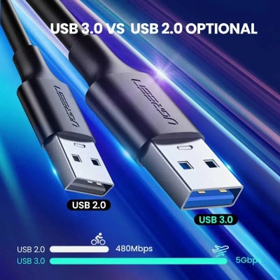 Дата кабель USB 3.0 AM to USB-C 1.5m 3A US184 black Ugreen (20883) Вінниця - фото 4
