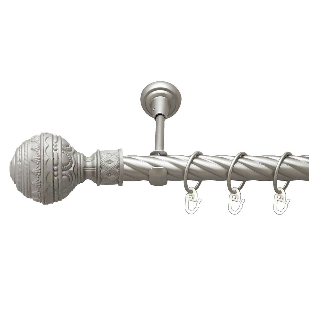 Карниз Orvit Арабеска металевий однорядний відкритий скручена труба кільце металеве Сатин 25 мм 200 см (00-00023381) Львів - фото 1