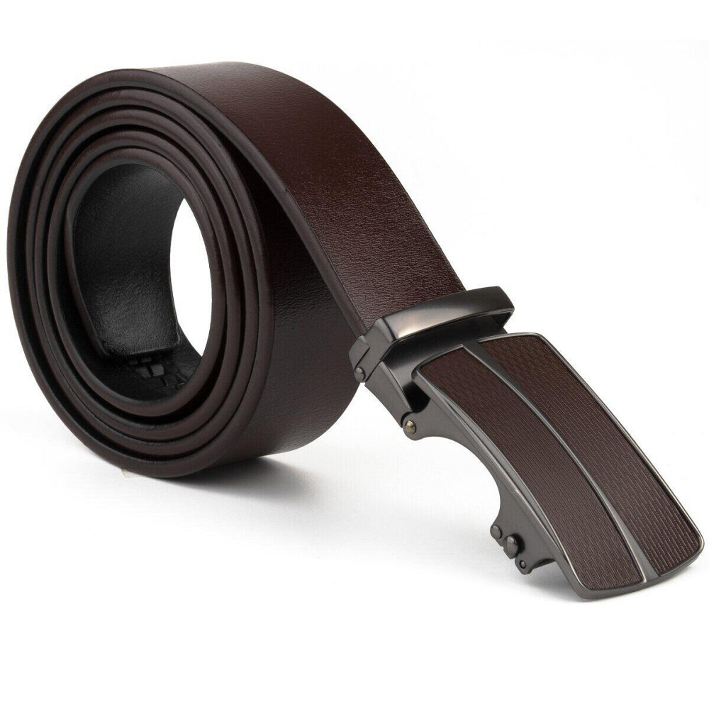 Ремень мужской с автоматической пряжкой Vintage 20305 Коричневый Киев - изображение 5