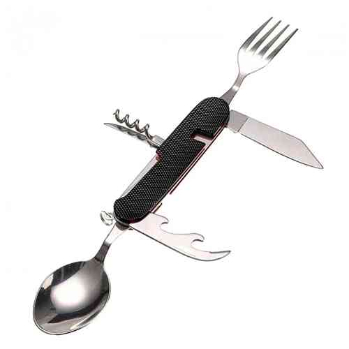 Туристический набор столовых приборов 6в1, складные нож ложка вилка Винница