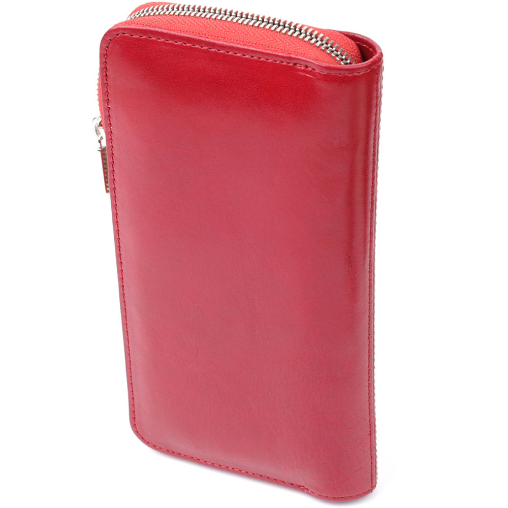 Женский кошелек на одно отделение из гладкой натуральной кожи Красный (Tony Perotti) Киев - изображение 5