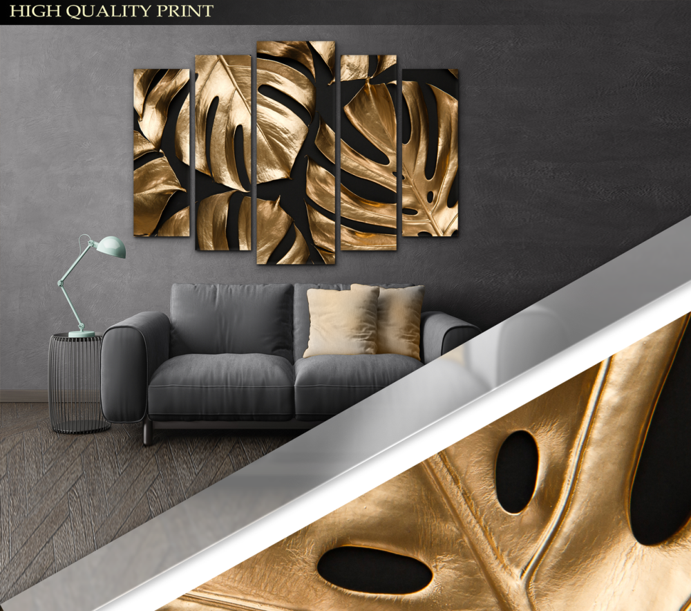 Модульная картина в гостиную / спальню Золотые листья Art-426_5 ( 80х118см ) Киев - изображение 3
