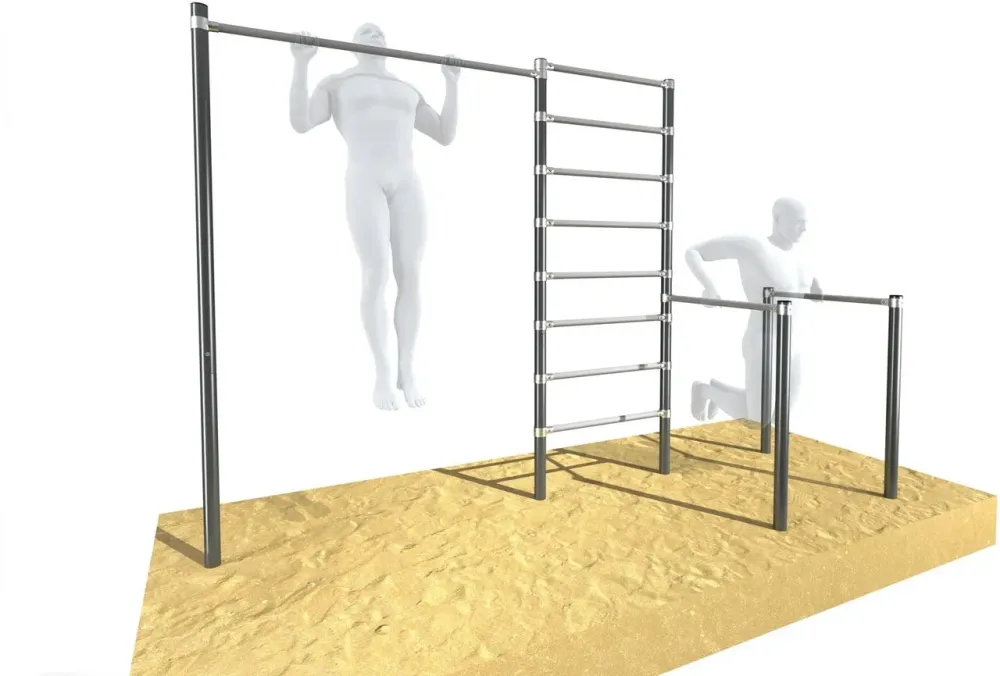 Тренажер Drążek Ogrodowy Do Podciągania Z Poręczami I Drabinką Street Workout Underfit Киев - изображение 1