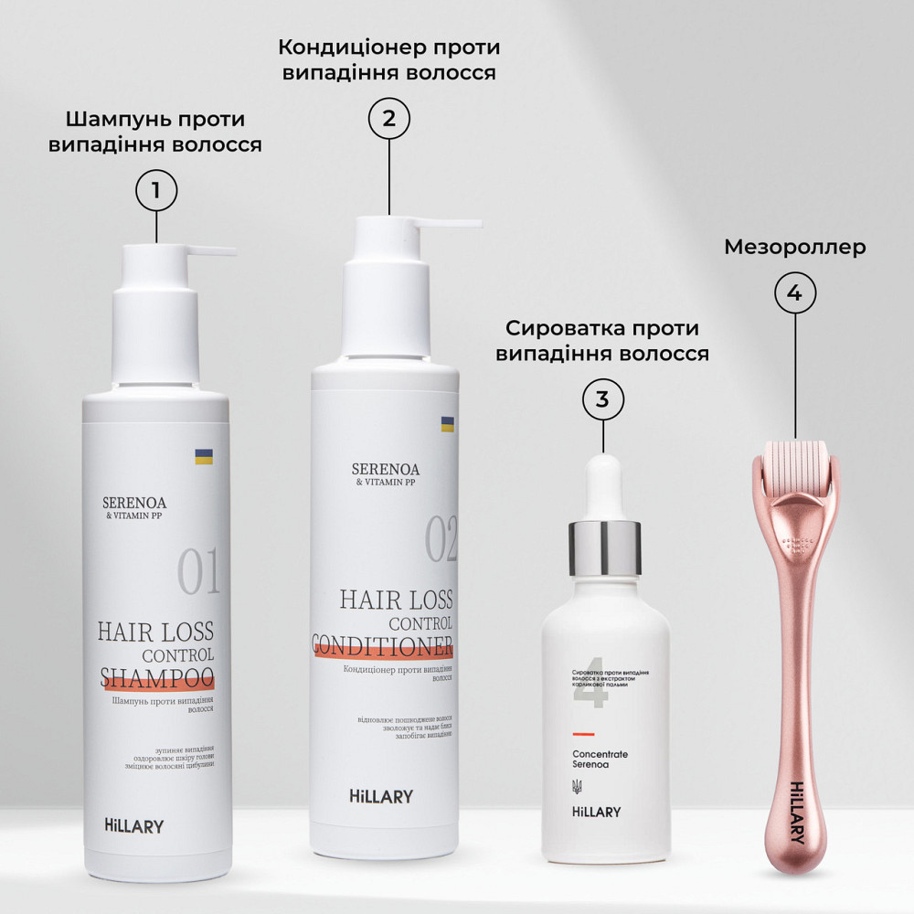 Мезороллер для шкіри голови Hillary + Комплекс проти випадіння волосся Київ - фото 3