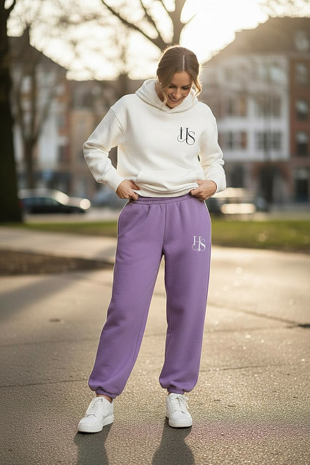 Теплый женский костюм тринитка на флисе Сиреневый 2XL-3XL Харьков - изображение 3