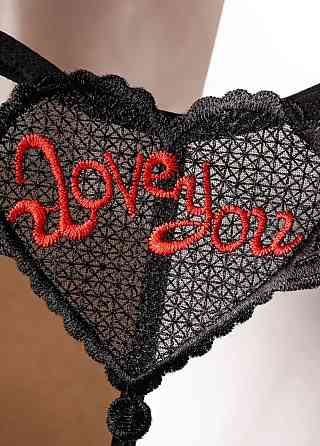 Трусики з намистинками Love you one size чорний Київ