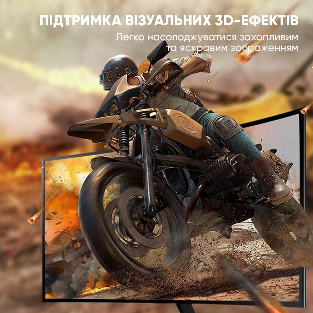Кабель UGREEN DP114 DP Male to Male DP1.4 8K Round Cable ABS Shell Braid 1.5m (Black) (UGR-80391) Київ - фото 11