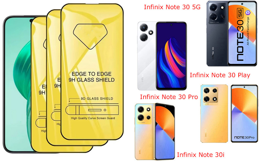 Захисне скло DefenzoGlass для Infinix Note 30 5G, Note 30 Play, Note 30 Pro, Note 30i – подвійна міцність Київ - фото 1