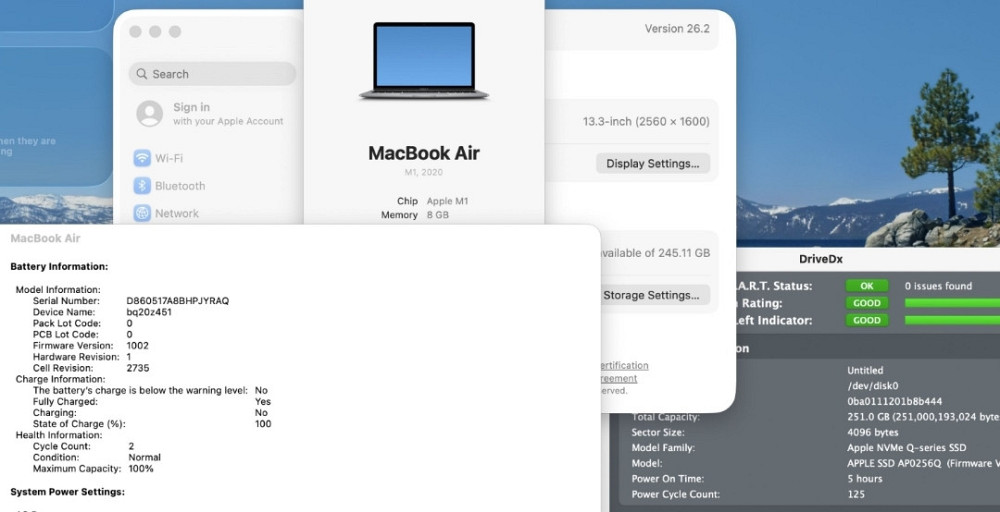 Циклы Apple Macbook Air 13 2020 M1 8GB RAM 256GB SSD Space Gray Киев - изображение 2