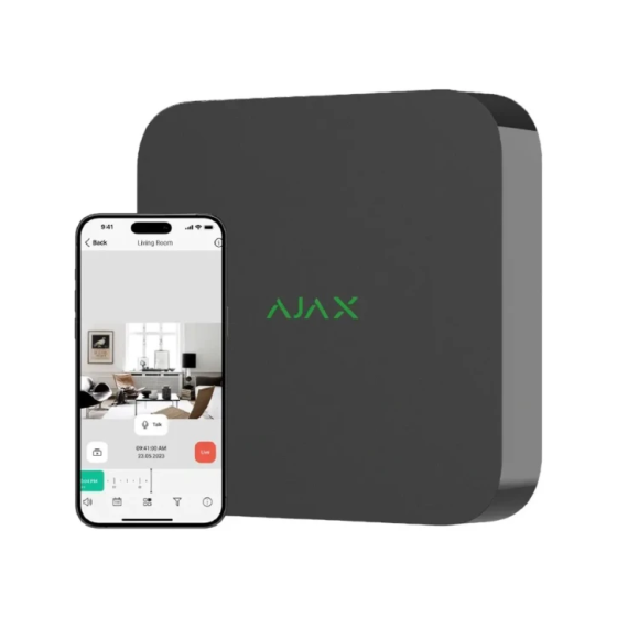 Мережевий відеореєстратор Ajax NVR (16ch) black, роздільна здатність до 4К, підтримка ONVIF/RTSP, декодування H.265/H.264, ємність Київ