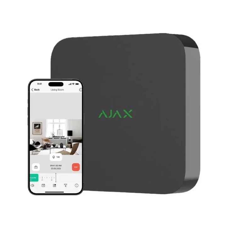 Мережевий відеореєстратор Ajax NVR (16ch) black, роздільна здатність до 4К, підтримка ONVIF/RTSP, декодування H.265/H.264, ємність Київ - фото 1
