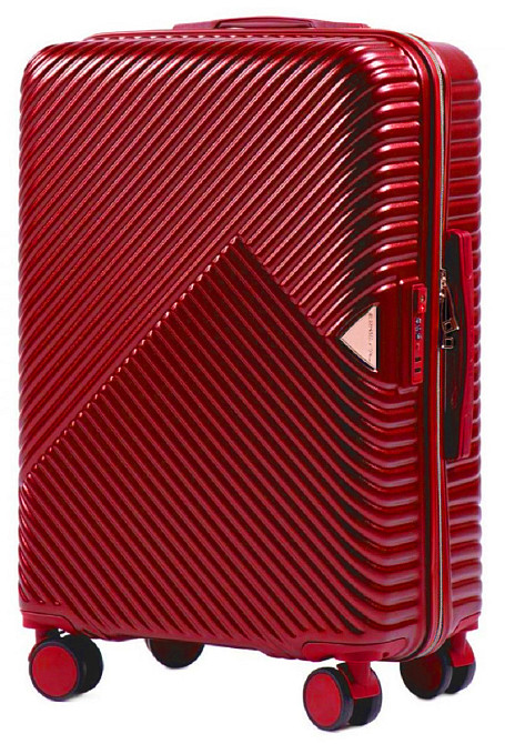 Чемодан пластиковый Wings WN01 средний 65 см темно-красный Киев - изображение 1