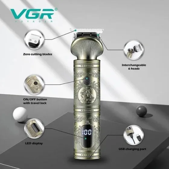 Професійний набір для догляду за тілом VGR V-106 6 в 1 тример машинка бритва LED акумулятор Одеса