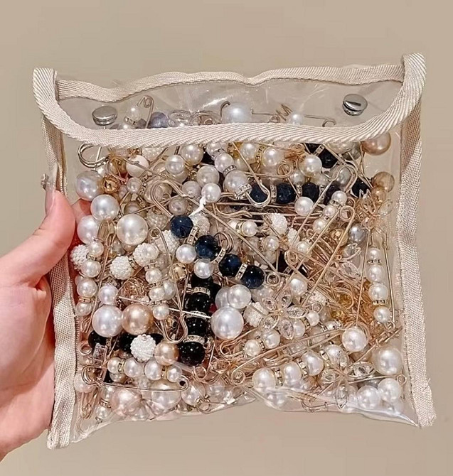 Набір брошок шпильок з перлинами 14 шт, декоративні брошки шпильки для одягу, жіночі брошки для сукні, піджака та пальта Київ - фото 2