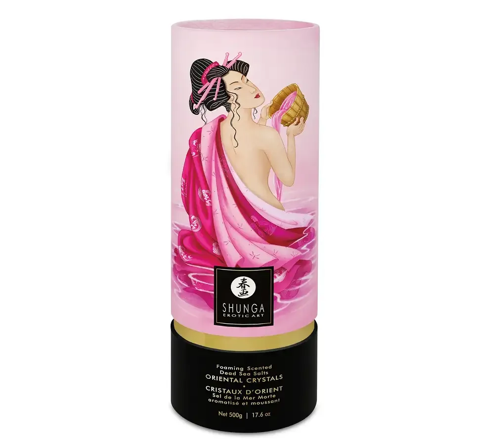 Пінлива сіль для ванни Shunga Dead Sea salt Oriental Crystals — Rose Petal (500 г), сіль Мертвого мо Львів - фото 1
