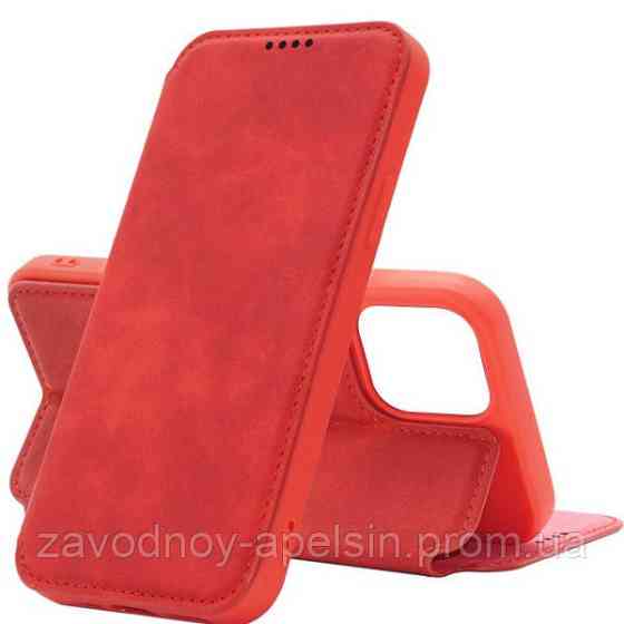 Чехол книжка iPhone 12 Pro Max кожаный (красный) Одесса
