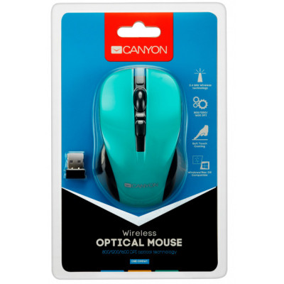 Мишка Canyon CNE-CMSW1GR Wireless Black-Green (CNE-CMSW1GR) Вінниця - фото 3
