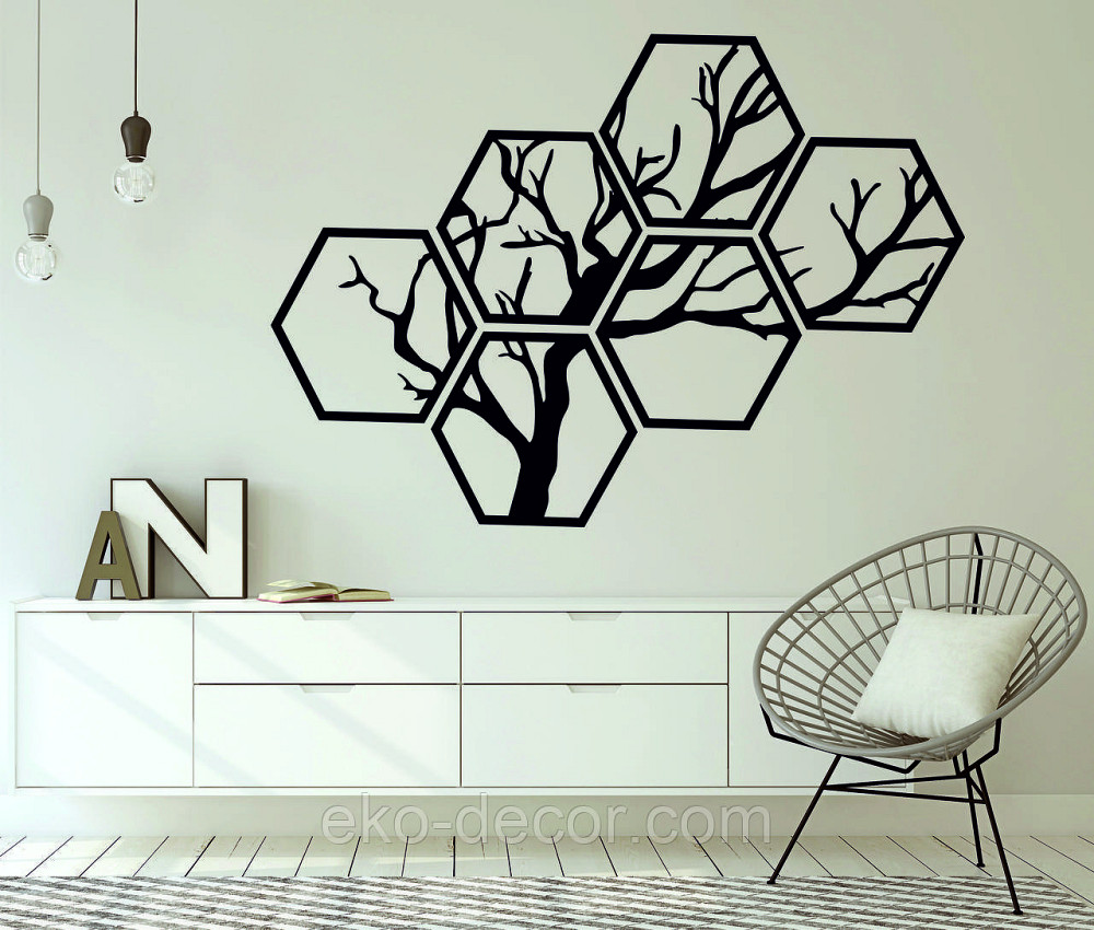 Декоративное настенное Панно «Дерево», Декор на стену 110*78 см, Черный, Ручная работа Киев - изображение 4