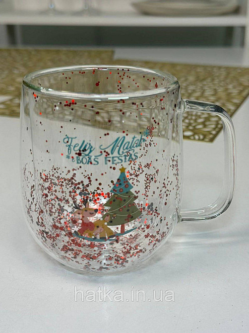 Кухоль чашка подвійне скло Olens "Аромат годування" 370 мл Ручне миття 102-1180 Київ - фото 4