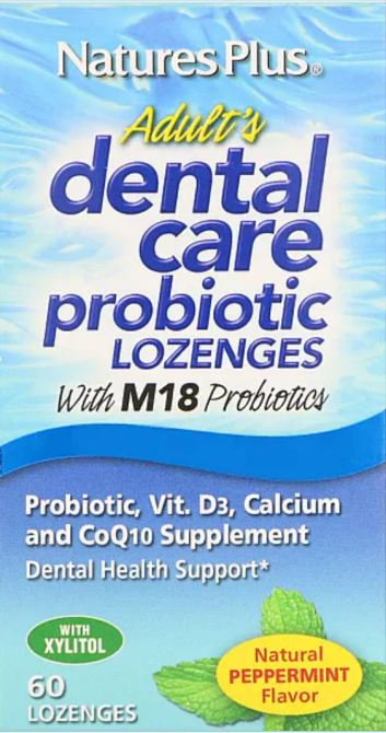 Гігієна ротової порожнини з пробіотиком для дорослих Natures Plus Dental Care м'ятний смак 60 льодяників Київ - фото 2