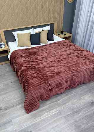 Плед-покривало смужка Шарпей 200х225 см (+-10см) Кораловий (87-153) Київ