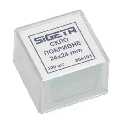 Аксессуар для микроскопов Sigeta Покривне скло 24x24 мм (100 шт) (65193) Вінниця