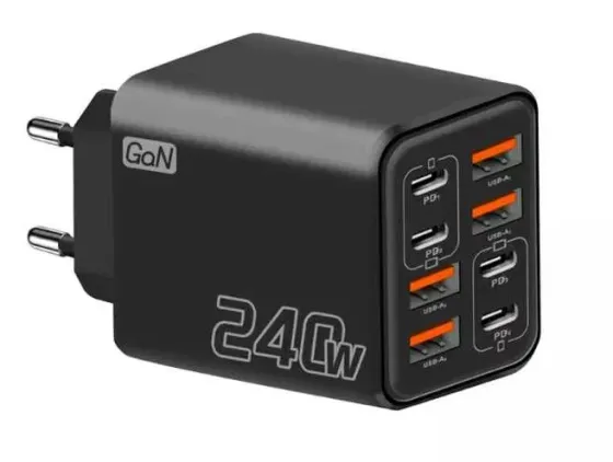Зарядное устройство GaN 240 Вт 8 в 1, USB-C + USB-A, сетевой адаптер Запорожье