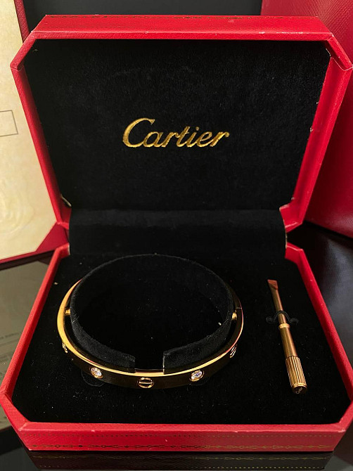 Cartier браслет love з викруткою / лимонне золото AU 750 / Cartier браслет у подарунковій упаковці Одеса - фото 6